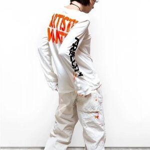 Free city artist wanted super vintage long sleeve t in white